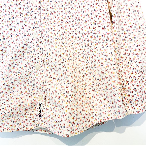 12. RALPH LAUREN Cream Floral Button Up Cotton Blouse - Picture 9 of 11